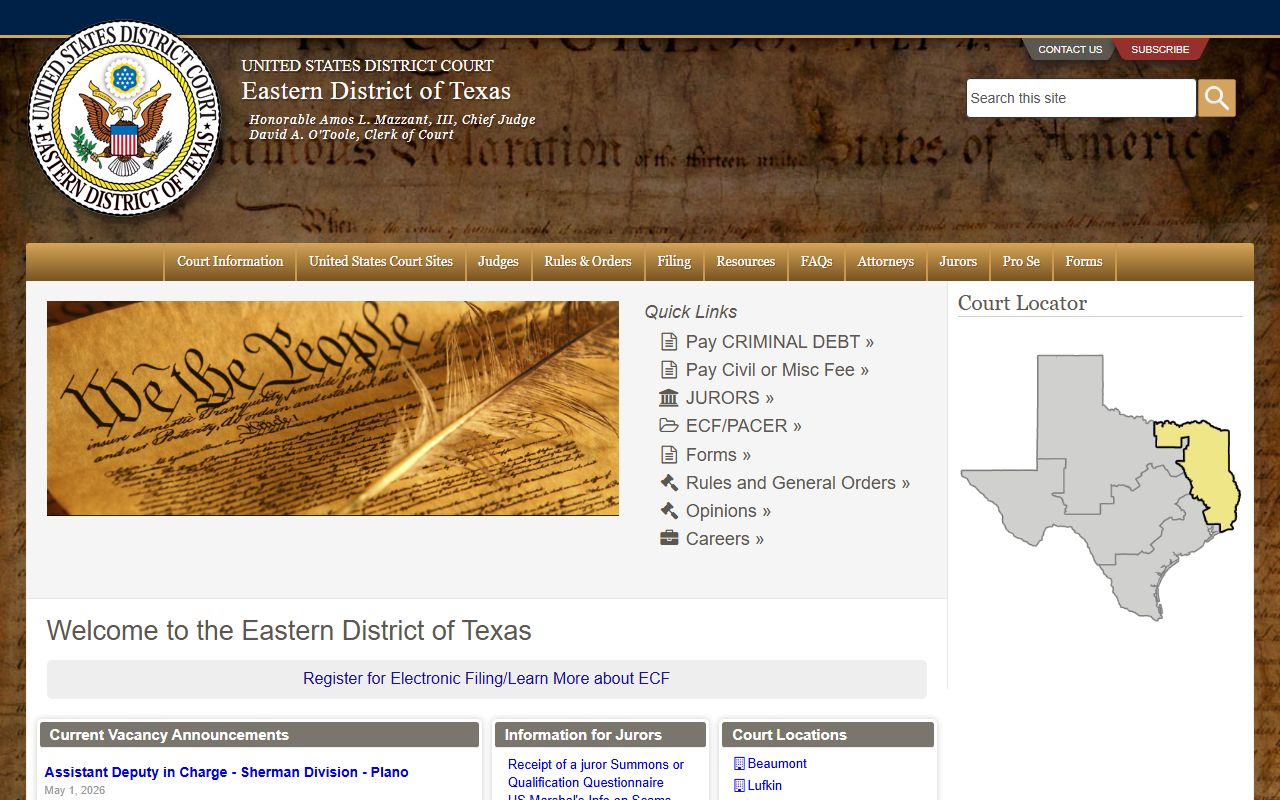 Collin County federal court records at the Eastern District of Texas site
