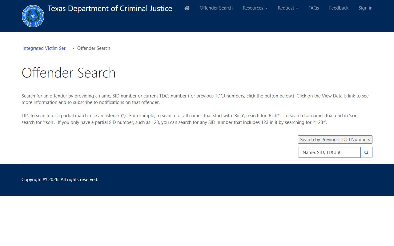 Collin County inmate records and the TDCJ offender search for state prison transfers