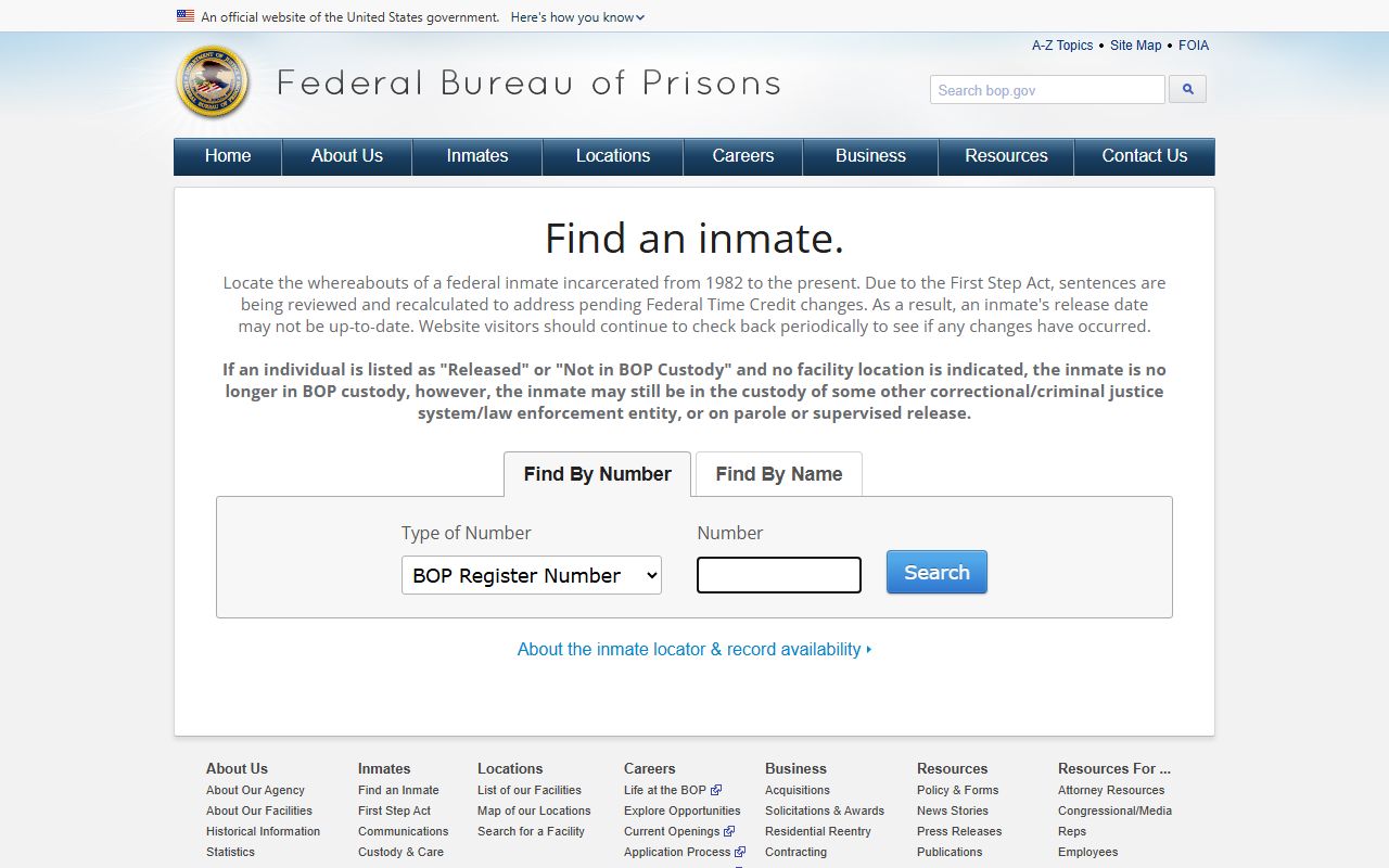 Collin County released inmates search through the Federal Bureau of Prisons inmate locator